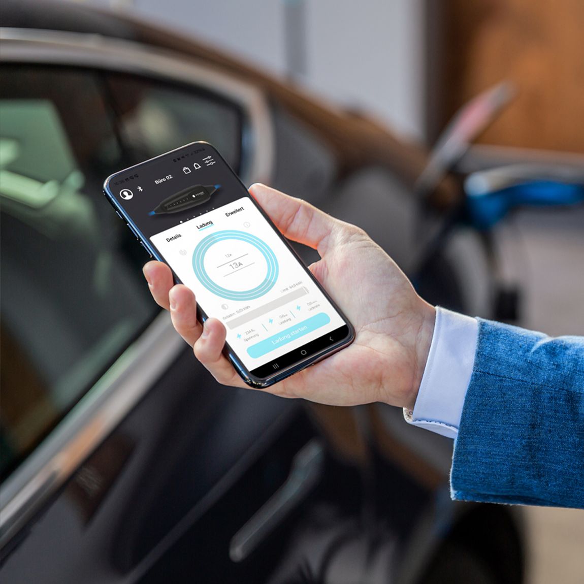 Дисплей на мобилен телефон със статистика за зареждане