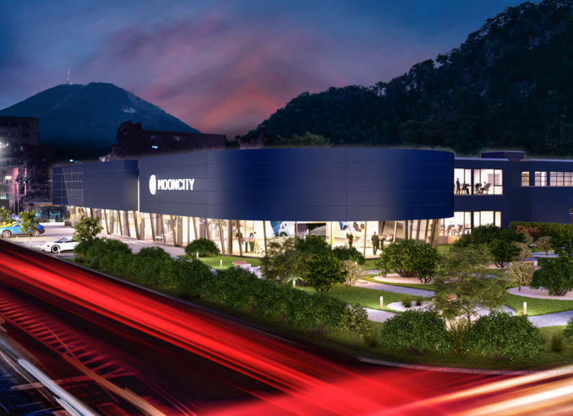 MOON City в Залцбург сниман през нощта