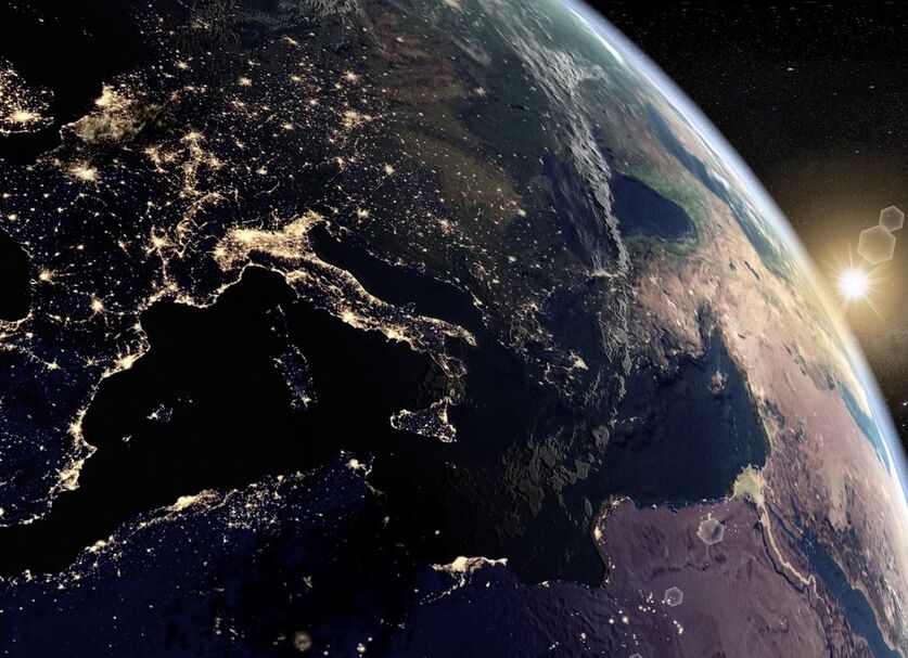 Приближено изображение на част от планетата Земя